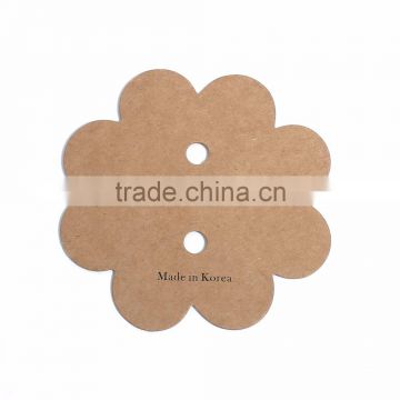 Paper Jewelry Display Card Flower Brown 8.4cm(3 2/8") x 8.4cm(3 2/8"), 1 Piece