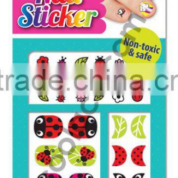 Kid Color 3D Nail sticker Ladybug nail decal finger nail sticker