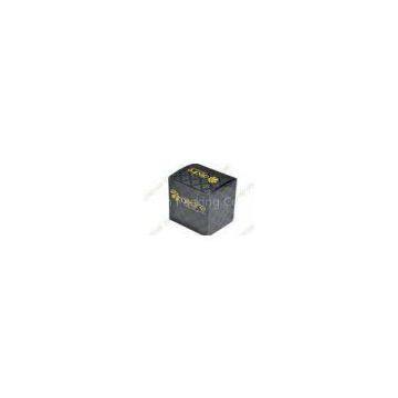 Black Plain Coated Paper Cosmetic Packaging Boxes With Gold Foil Logo