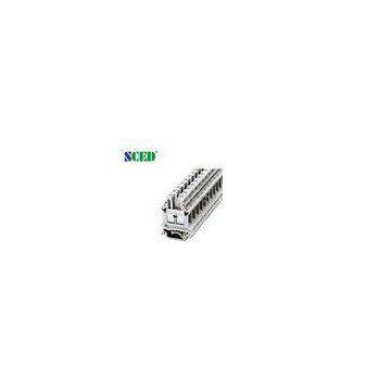 width 12.2mm AWG 22 - 4 Grey Din Rail Terminal Blocks for Electric Lighting 600V 85A