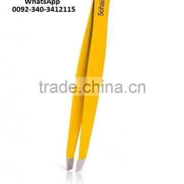 yellow color eyebrow tweezers