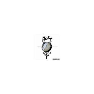 garden wall clock with thermometer