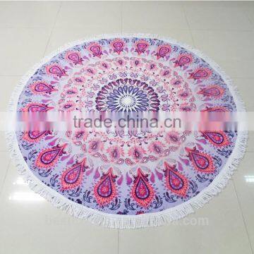 China supplier good quality round tassels beach towel