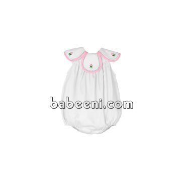 Exquisite embroidered white tulip bubble - DR 2432