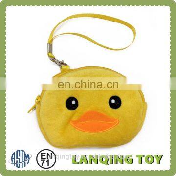 Kids Small Yellow Duck Plush Pocket Coin Purse For Girls