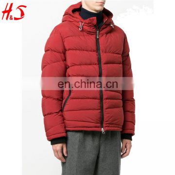 Custom High Quality New Coat Design Winter Red Down Hooded Parka Men