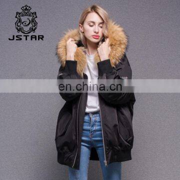 2017 Fashionable Winter Jacket Big Size Women Fur Parka With Raccoon Fur Collar Big Size photo-3