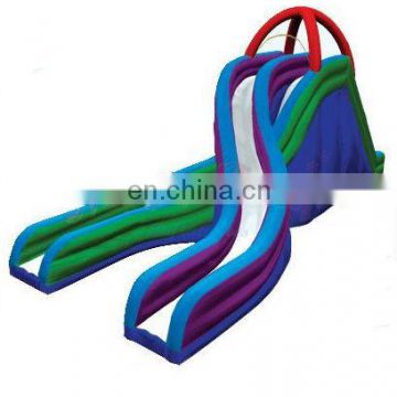 wave inflatble slide climbing with double lane