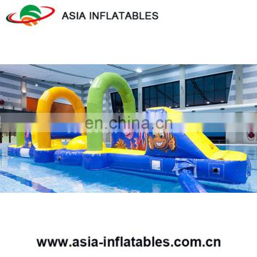 Fishy Bounce Pool Aqua Run , Inflatable Floating Water Run