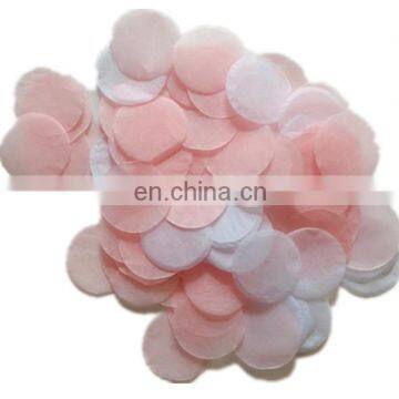 Pink and White Round Paper Wedding paper confetti