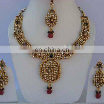 INDIAN FASHION POLKI JEWELRY SET