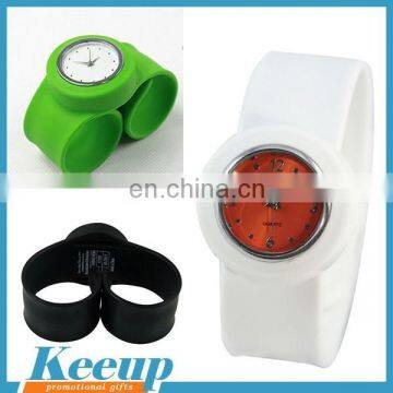 Promotional Silicone Slap Bracelet Watch With Customized Logo