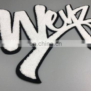 Cheap Custom Letters Applique Embroidery Chenille Towel Patch photo-5