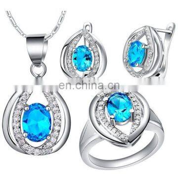 Rhinestone Diamond set with earings ring and necklace