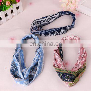 New Paris ribbon hair band hair accessories fashion elastic printing ribbon headband for women