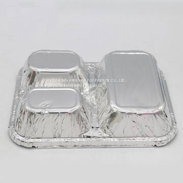 Disposable 3 Compartment Takeaway Aluminum Foil Food Storage Container photo-3