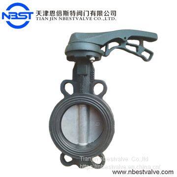 Medium Pressure DN150 Aluminium Alloy Handles Lever Wafer Butterfly Valve