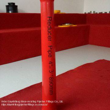 Reducing pipe for construction machines