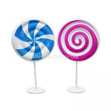 Ho Display Custom Dessert Candy Store Christmas Decoration Resin Fiberglass Large Lollipop photo-2