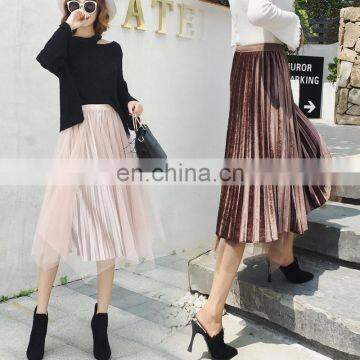 2020 New Arrivals Autumn Winter Women Reversible Pleated Casual Skirts Ladies Irregular Skirts Women Fashion Skirts photo-6
