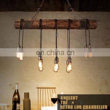 Американский стиль деревянный подвесной светильник, промышленный лофт люстра, висящий светильник photo-5