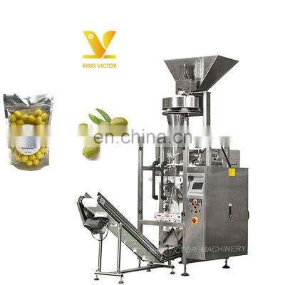 Automatic olive plastic film filling and packaging machine