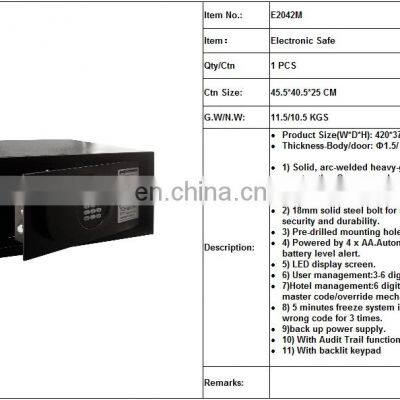 Hotel Electronic Safe Deposit Box Locker With Laptop Size 12 Inches photo-3