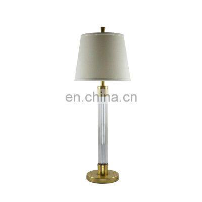 New designs decorative hot sale crystal brass led bedroom table lamp