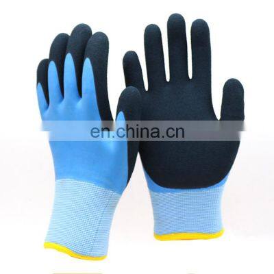 Custom Popular Winter Thermal Gloves Industrial Fishing Work Hard Warm Hand Double Shell Nitrile Coated waterproof winter gloves