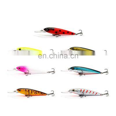 POP sale 9cm/12g 7 colors 3D eyes Artificial hard bait High Carbon Treble Shape Hook minnow fishing lure