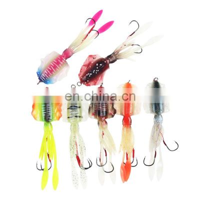 Custom Fishing Soft Lure 15cm 60g Wobbler Bait  Luminous/UV Squid Jig Fishing Lures For Sea Fishing