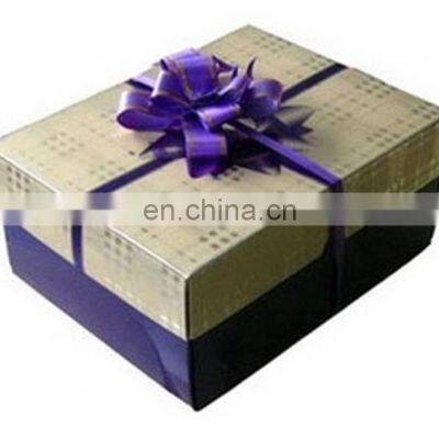 Quality gift boxes with ribbons rigid paper box for gift packaging new design with custom logo printing