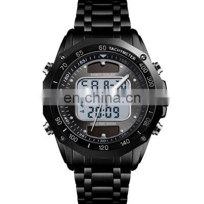 Skmei 1493 Solar Powered 30meters Waterproof Stainless Steel Digital Quartz Wristwatch photo-3