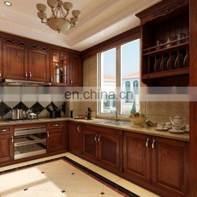 North American cherry wood solid wood cabinets Chinese kitchen cabinets