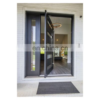 US Villa Main Entry Door Modern Design Pivot Wood Doors with Sidelights