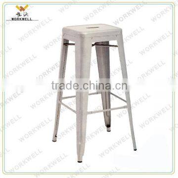 Galvanized Marais Side Metal Bar Stool Chair photo-5