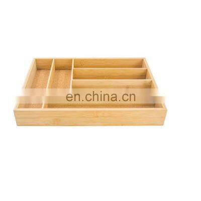 Bamboo Cutlery Tray Kitchen Utensil Silverware Flatware Drawer 6 Compartments Perfect for Kitchen Drawer Organizer