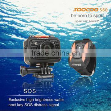 Hot selling wifi sport action camera 1080p,waterproof up to 60 meters and do not need case