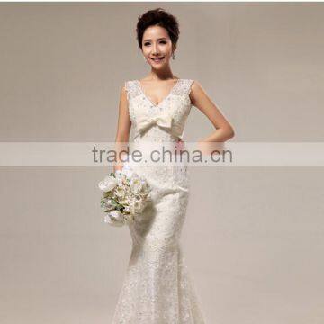 C50010A Sexy V-Shape Luxury lace Slimming Mermaid Wedding Dress