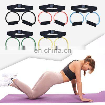 Custom Workout Pink Ankle Fitness Gym Latex Resistance Bands Tube Set photo-4