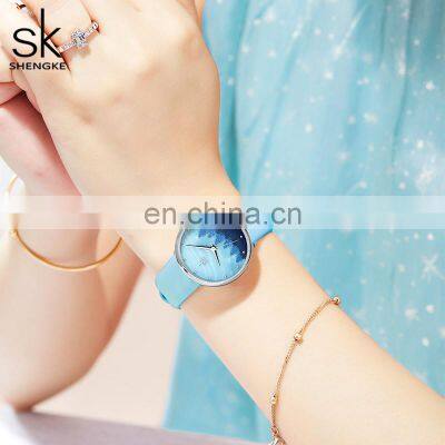 SHENGKE New Charming Lady Watch Gungle Images Dial Soft Leather Band Japanese Quartz Movement K9020L photo-2