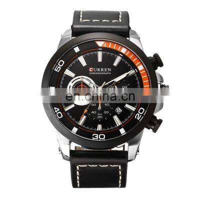 Branded High Quality CURREN 8310 Relogio Leather Casual Calendar Quartz Men's Watch Made in China