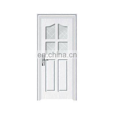 Waterproof Interior White upvc Tempered Glass   Modern Bathroom door  casement bathroom doors