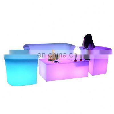 LED Furniture Living Room Set Grain Genuine Leather Sofa Sectional With Bed photo-2