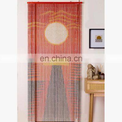 Best Product Sunset Bamboo Beaded Curtain High Quality Roman Shades beaded painted door curtain Wholesale in Bulk