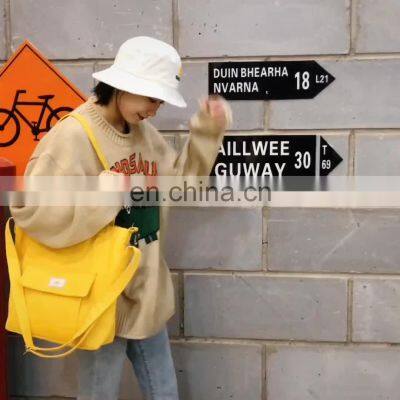 Bolsa De Custom Print Shape Logo Cotton Double Pouch Shoulder Cross Body Tote Bag Crossbody Messenger Bag photo-3