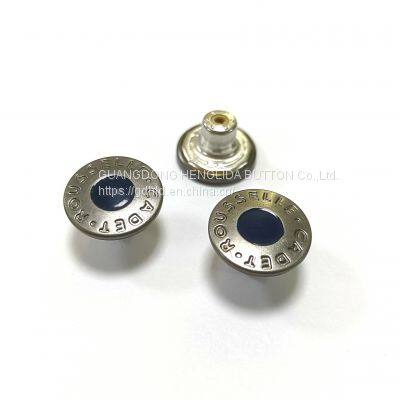 2023 Customized wholesale plating brass cowboy button jeans buttons for jeans clothing