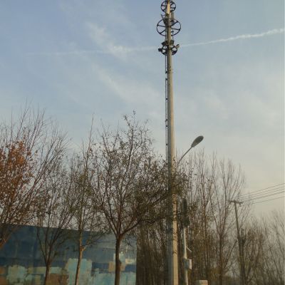 Steel Tube Monopole Telecommunication Antenna Tower / Steel Pipe Telecom Mast Tower