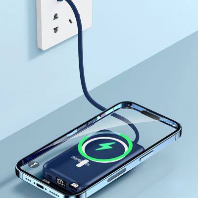 Amazon Best Sellers Magnetic Power Bank Purple With Wireless Charger Power Banks Safe Packs For Mobile Phone photo-5