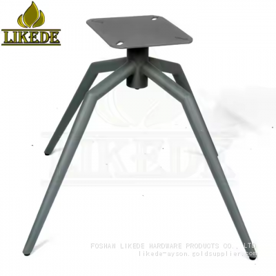 Grey Steel Tapered Iron Slant Mechanism Swivel Chair Base Pitched Spider Design Furniture Legs photo-3